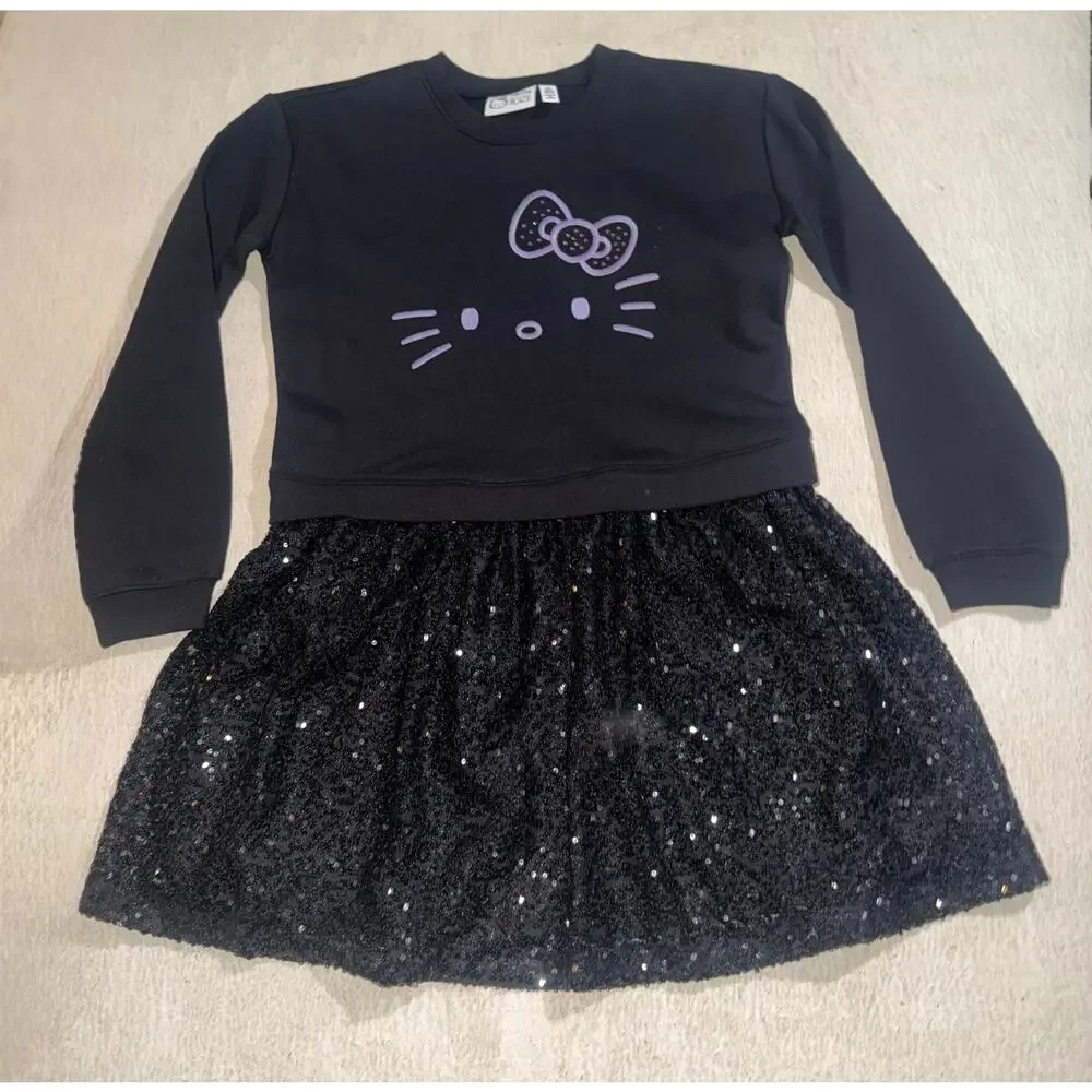 Hello kitty the children place girls sweater dress sequins dress